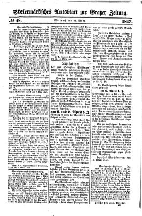 Steyermärkisches Amtsblatt zur Grätzer Zeitung 18470324 Seite: 1