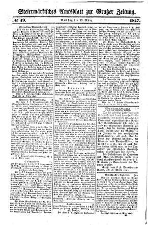 Steyermärkisches Amtsblatt zur Grätzer Zeitung 18470327 Seite: 1