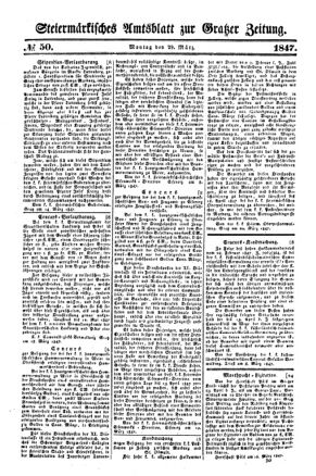 Steyermärkisches Amtsblatt zur Grätzer Zeitung 18470329 Seite: 1