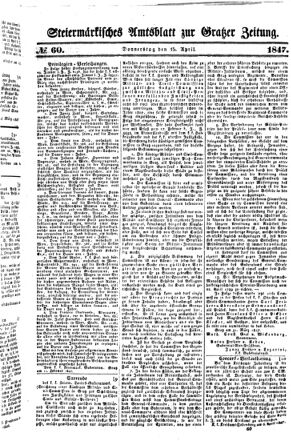 Steyermärkisches Amtsblatt zur Grätzer Zeitung 18470415 Seite: 1