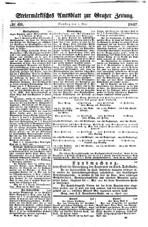 Steyermärkisches Amtsblatt zur Grätzer Zeitung 18470501 Seite: 1