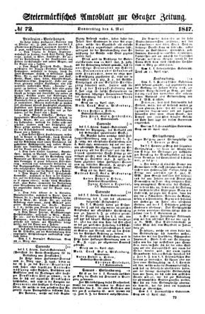 Steyermärkisches Amtsblatt zur Grätzer Zeitung 18470506 Seite: 1