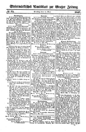 Steyermärkisches Amtsblatt zur Grätzer Zeitung 18470511 Seite: 1