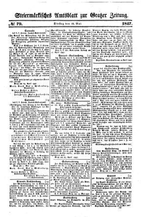 Steyermärkisches Amtsblatt zur Grätzer Zeitung 18470518 Seite: 1