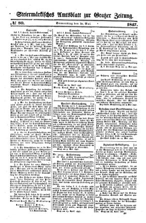 Steyermärkisches Amtsblatt zur Grätzer Zeitung 18470520 Seite: 1