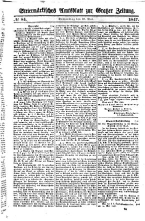 Steyermärkisches Amtsblatt zur Grätzer Zeitung 18470527 Seite: 1