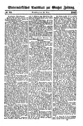 Steyermärkisches Amtsblatt zur Grätzer Zeitung 18470529 Seite: 1