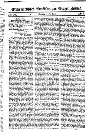 Steyermärkisches Amtsblatt zur Grätzer Zeitung 18470607 Seite: 1