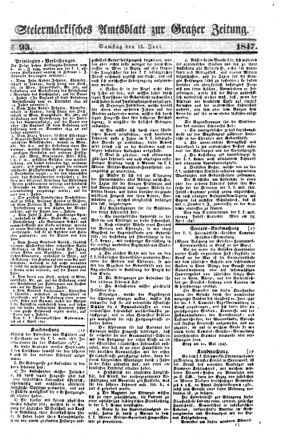 Steyermärkisches Amtsblatt zur Grätzer Zeitung 18470612 Seite: 1