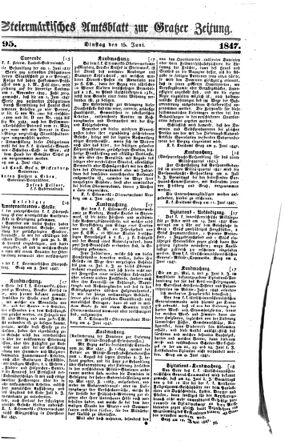 Steyermärkisches Amtsblatt zur Grätzer Zeitung 18470615 Seite: 1