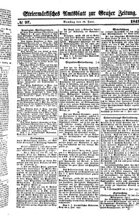 Steyermärkisches Amtsblatt zur Grätzer Zeitung 18470619 Seite: 1