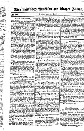 Steyermärkisches Amtsblatt zur Grätzer Zeitung 18470622 Seite: 1