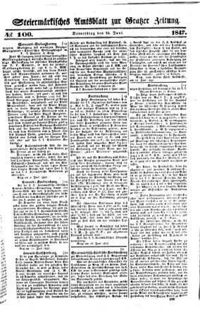 Steyermärkisches Amtsblatt zur Grätzer Zeitung 18470624 Seite: 1