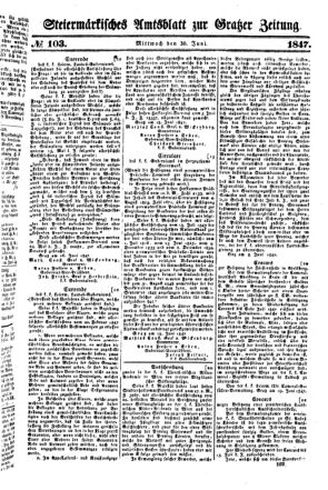 Steyermärkisches Amtsblatt zur Grätzer Zeitung 18470630 Seite: 1