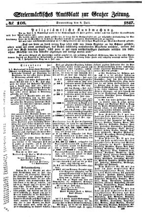 Steyermärkisches Amtsblatt zur Grätzer Zeitung 18470708 Seite: 1