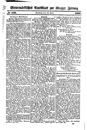 Steyermärkisches Amtsblatt zur Grätzer Zeitung 18470710 Seite: 1