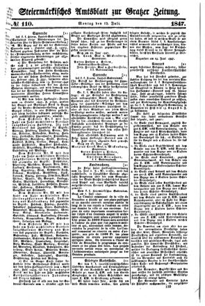 Steyermärkisches Amtsblatt zur Grätzer Zeitung 18470712 Seite: 1