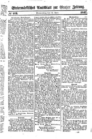 Steyermärkisches Amtsblatt zur Grätzer Zeitung 18470715 Seite: 1