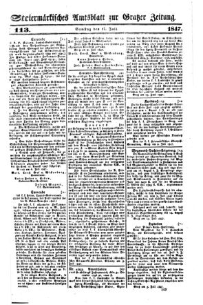 Steyermärkisches Amtsblatt zur Grätzer Zeitung 18470717 Seite: 1