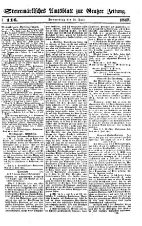 Steyermärkisches Amtsblatt zur Grätzer Zeitung 18470722 Seite: 1