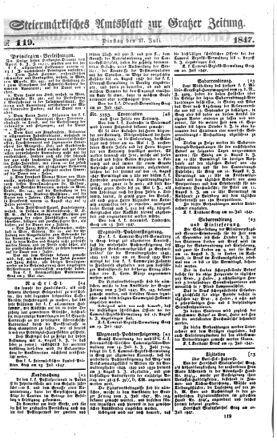 Steyermärkisches Amtsblatt zur Grätzer Zeitung 18470727 Seite: 1