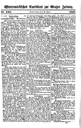 Steyermärkisches Amtsblatt zur Grätzer Zeitung 18470729 Seite: 1