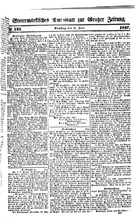 Steyermärkisches Amtsblatt zur Grätzer Zeitung 18470731 Seite: 1