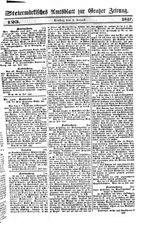 Steyermärkisches Amtsblatt zur Grätzer Zeitung 18470803 Seite: 1