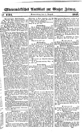 Steyermärkisches Amtsblatt zur Grätzer Zeitung 18470805 Seite: 1