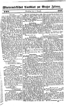 Steyermärkisches Amtsblatt zur Grätzer Zeitung 18470807 Seite: 1