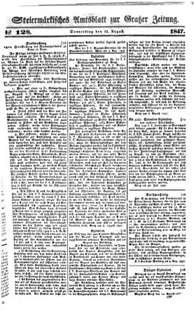 Steyermärkisches Amtsblatt zur Grätzer Zeitung 18470812 Seite: 1