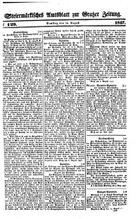 Steyermärkisches Amtsblatt zur Grätzer Zeitung 18470814 Seite: 1