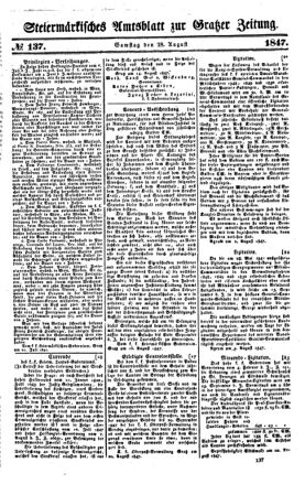 Steyermärkisches Amtsblatt zur Grätzer Zeitung 18470828 Seite: 1