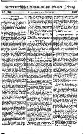 Steyermärkisches Amtsblatt zur Grätzer Zeitung 18470902 Seite: 1