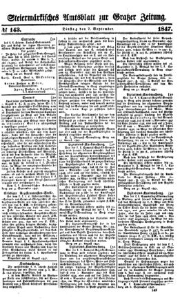 Steyermärkisches Amtsblatt zur Grätzer Zeitung 18470907 Seite: 1