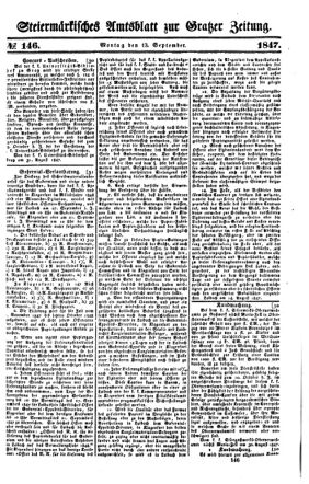 Steyermärkisches Amtsblatt zur Grätzer Zeitung 18470913 Seite: 1