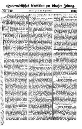 Steyermärkisches Amtsblatt zur Grätzer Zeitung 18470914 Seite: 1