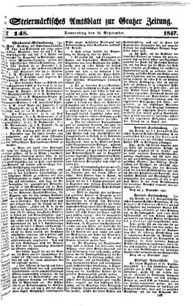 Steyermärkisches Amtsblatt zur Grätzer Zeitung 18470916 Seite: 1