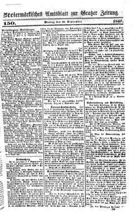 Steyermärkisches Amtsblatt zur Grätzer Zeitung 18470920 Seite: 1