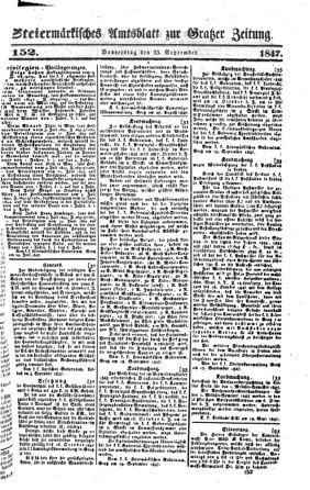 Steyermärkisches Amtsblatt zur Grätzer Zeitung 18470923 Seite: 1