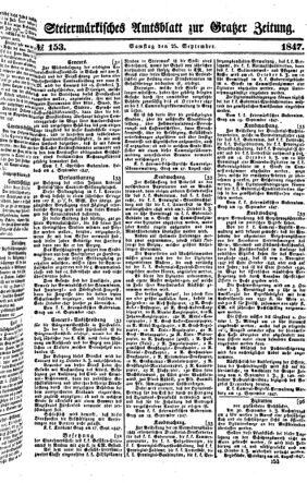 Steyermärkisches Amtsblatt zur Grätzer Zeitung 18470925 Seite: 1