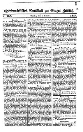 Steyermärkisches Amtsblatt zur Grätzer Zeitung 18471002 Seite: 1