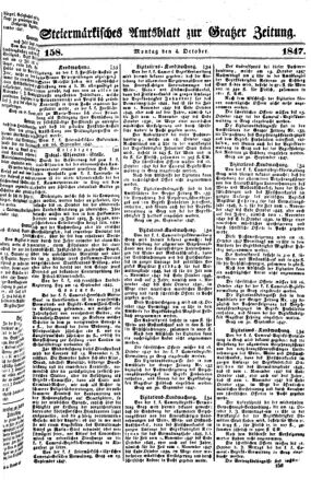 Steyermärkisches Amtsblatt zur Grätzer Zeitung 18471004 Seite: 1