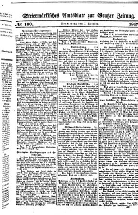 Steyermärkisches Amtsblatt zur Grätzer Zeitung 18471007 Seite: 1