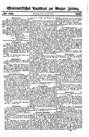 Steyermärkisches Amtsblatt zur Grätzer Zeitung 18471011 Seite: 1