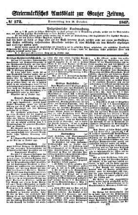 Steyermärkisches Amtsblatt zur Grätzer Zeitung 18471028 Seite: 1