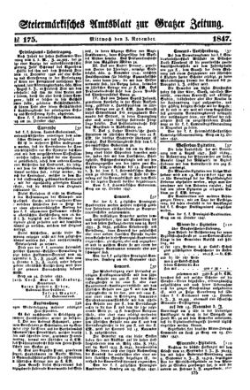 Steyermärkisches Amtsblatt zur Grätzer Zeitung 18471103 Seite: 1