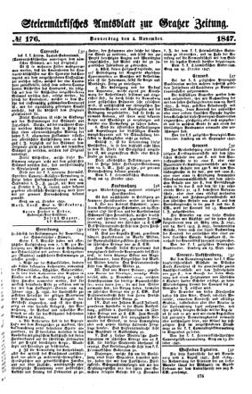 Steyermärkisches Amtsblatt zur Grätzer Zeitung 18471104 Seite: 1