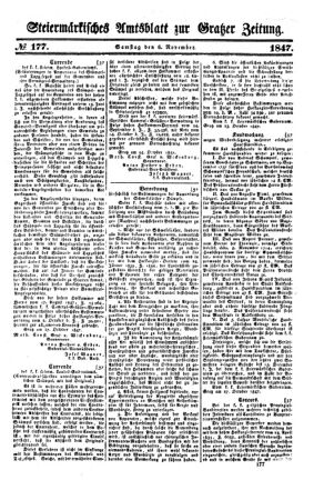 Steyermärkisches Amtsblatt zur Grätzer Zeitung 18471106 Seite: 1