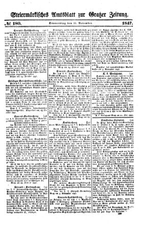 Steyermärkisches Amtsblatt zur Grätzer Zeitung 18471111 Seite: 1